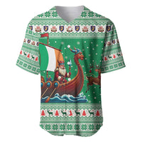 Ireland Viking Santa Christmas Baseball Jersey Funny Reindeer Norse Xmas - Wonder Print Shop