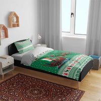Ireland Viking Santa Christmas Bedding Set Funny Reindeer Norse Xmas - Wonder Print Shop