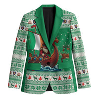Ireland Viking Santa Christmas Blazer Funny Reindeer Norse Xmas - Wonder Print Shop