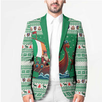 Ireland Viking Santa Christmas Blazer Funny Reindeer Norse Xmas - Wonder Print Shop