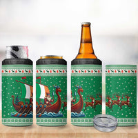 Ireland Viking Santa Christmas 4 in 1 Can Cooler Tumbler Funny Reindeer Norse Xmas - Wonder Print Shop