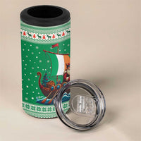 Ireland Viking Santa Christmas 4 in 1 Can Cooler Tumbler Funny Reindeer Norse Xmas - Wonder Print Shop