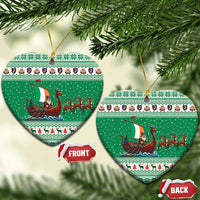 Ireland Viking Santa Christmas Ceramic Ornament Funny Reindeer Norse Xmas - Wonder Print Shop