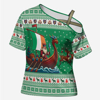 Ireland Viking Santa Christmas Cross Shoulder Shirt Funny Reindeer Norse Xmas - Wonder Print Shop