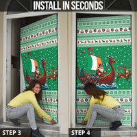 Ireland Viking Santa Christmas Door Cover Funny Reindeer Norse Xmas - Wonder Print Shop