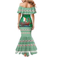 Ireland Viking Santa Christmas Family Matching Mermaid Dress and Hawaiian Shirt Funny Reindeer Norse Xmas - Wonder Print Shop