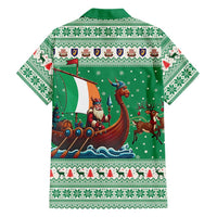 Ireland Viking Santa Christmas Family Matching Off The Shoulder Long Sleeve Dress and Hawaiian Shirt Funny Reindeer Norse Xmas - Wonder Print Shop