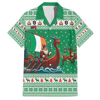 Ireland Viking Santa Christmas Family Matching Off Shoulder Short Dress and Hawaiian Shirt Funny Reindeer Norse Xmas - Wonder Print Shop