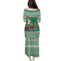 Ireland Viking Santa Christmas Family Matching Puletasi and Hawaiian Shirt Funny Reindeer Norse Xmas - Wonder Print Shop