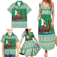 Ireland Viking Santa Christmas Family Matching Summer Maxi Dress and Hawaiian Shirt Funny Reindeer Norse Xmas - Wonder Print Shop