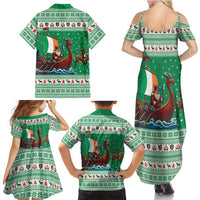 Ireland Viking Santa Christmas Family Matching Summer Maxi Dress and Hawaiian Shirt Funny Reindeer Norse Xmas - Wonder Print Shop
