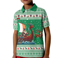 Ireland Viking Santa Christmas Kid Polo Shirt Funny Reindeer Norse Xmas - Wonder Print Shop