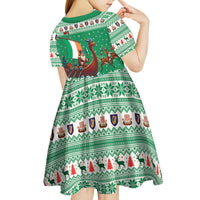 Ireland Viking Santa Christmas Kid Short Sleeve Dress Funny Reindeer Norse Xmas - Wonder Print Shop
