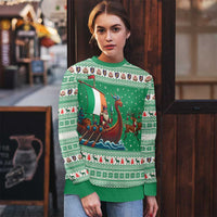 Ireland Viking Santa Christmas Ugly Christmas Sweater Funny Reindeer Norse Xmas - Wonder Print Shop