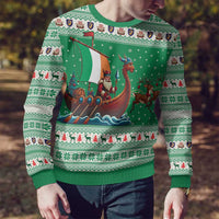 Ireland Viking Santa Christmas Ugly Christmas Sweater Funny Reindeer Norse Xmas - Wonder Print Shop