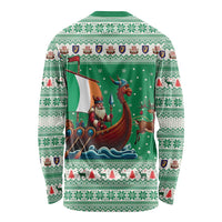 Ireland Viking Santa Christmas Long Sleeve Shirt Funny Reindeer Norse Xmas - Wonder Print Shop