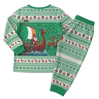 Ireland Viking Santa Christmas Pajama Set Funny Reindeer Norse Xmas - Wonder Print Shop