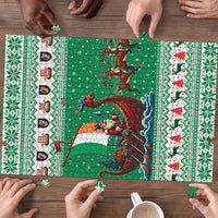 Ireland Viking Santa Christmas Puzzle Funny Reindeer Norse Xmas - Wonder Print Shop