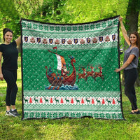 Ireland Viking Santa Christmas Quilt Funny Reindeer Norse Xmas - Wonder Print Shop