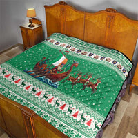 Ireland Viking Santa Christmas Quilt Funny Reindeer Norse Xmas - Wonder Print Shop