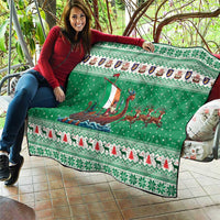 Ireland Viking Santa Christmas Quilt Funny Reindeer Norse Xmas - Wonder Print Shop