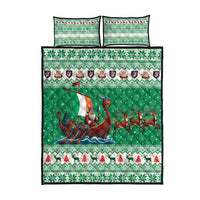Ireland Viking Santa Christmas Quilt Bed Set Funny Reindeer Norse Xmas - Wonder Print Shop