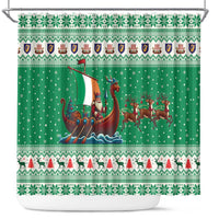 Ireland Viking Santa Christmas Shower Curtain Funny Reindeer Norse Xmas - Wonder Print Shop