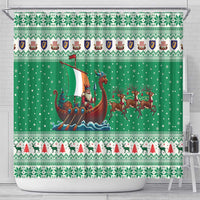 Ireland Viking Santa Christmas Shower Curtain Funny Reindeer Norse Xmas - Wonder Print Shop