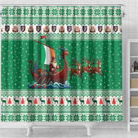 Ireland Viking Santa Christmas Shower Curtain Funny Reindeer Norse Xmas - Wonder Print Shop