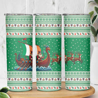 Ireland Viking Santa Christmas Skinny Tumbler Funny Reindeer Norse Xmas - Wonder Print Shop