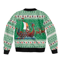 Ireland Viking Santa Christmas Sleeve Zip Bomber Jacket Funny Reindeer Norse Xmas - Wonder Print Shop