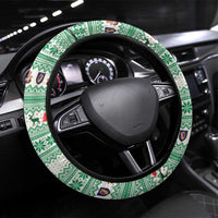 Ireland Viking Santa Christmas Steering Wheel Cover Funny Reindeer Norse Xmas - Wonder Print Shop