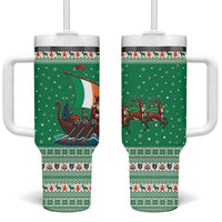 Ireland Viking Santa Christmas Tumbler With Handle Funny Reindeer Norse Xmas - Wonder Print Shop