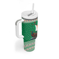 Ireland Viking Santa Christmas Tumbler With Handle Funny Reindeer Norse Xmas - Wonder Print Shop