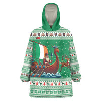Ireland Viking Santa Christmas Wearable Blanket Hoodie Funny Reindeer Norse Xmas - Wonder Print Shop