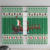 Ireland Viking Santa Christmas Window Curtain Funny Reindeer Norse Xmas - Wonder Print Shop