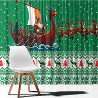 Ireland Viking Santa Christmas Window Curtain Funny Reindeer Norse Xmas - Wonder Print Shop