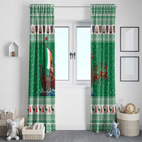 Ireland Viking Santa Christmas Window Curtain Funny Reindeer Norse Xmas - Wonder Print Shop