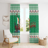 Ireland Viking Santa Christmas Window Curtain Funny Reindeer Norse Xmas - Wonder Print Shop