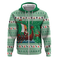 Ireland Viking Santa Christmas Zip Hoodie Funny Reindeer Norse Xmas - Wonder Print Shop