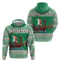 Ireland Viking Santa Christmas Zip Hoodie Funny Reindeer Norse Xmas - Wonder Print Shop