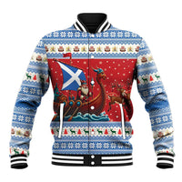 Scotland Viking Santa Christmas Baseball Jacket Funny Reindeer Norse Xmas - Wonder Print Shop