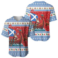 Scotland Viking Santa Christmas Baseball Jersey Funny Reindeer Norse Xmas - Wonder Print Shop
