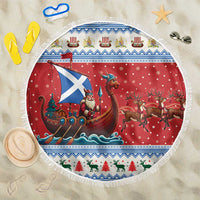 Scotland Viking Santa Christmas Beach Blanket Funny Reindeer Norse Xmas - Wonder Print Shop