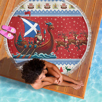 Scotland Viking Santa Christmas Beach Blanket Funny Reindeer Norse Xmas - Wonder Print Shop