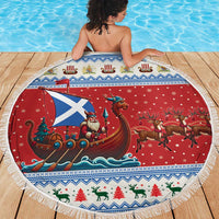 Scotland Viking Santa Christmas Beach Blanket Funny Reindeer Norse Xmas - Wonder Print Shop