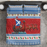 Scotland Viking Santa Christmas Bedding Set Funny Reindeer Norse Xmas - Wonder Print Shop