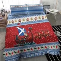Scotland Viking Santa Christmas Bedding Set Funny Reindeer Norse Xmas - Wonder Print Shop