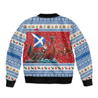 Scotland Viking Santa Christmas Bomber Jacket Funny Reindeer Norse Xmas - Wonder Print Shop
