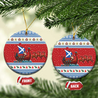 Scotland Viking Santa Christmas Ceramic Ornament Funny Reindeer Norse Xmas - Wonder Print Shop